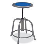 6800 Series Height Adjustable Metal Seat Stool, Supports Up to 300 lb, 18" to 24" Seat Height, Persian Blue Seat/Gray Base