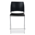 Cafetorium Counter Height Stool, Padded, Supports 300lb, 24" Seat Height, Black Seat/Back, Chrome Base, Ships in 1-3 Bus Days