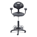 6700 Series Polyurethane Adj Height Task Chair w/Arms, Supports Up to 300 lb, 22" to 32" Seat Height, Black Seat, Black Base