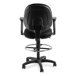 Comfort Task Stool with Arms, Supports Up to 300 lb, 25.5" to 35.5" Seat Height, Black Seat, Black Back, Black Base