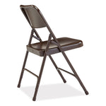 200 Series Premium All-Steel Double Hinge Folding Chair, Supports Up to 500 lb, 17.25" Seat Height, Brown, 4/Carton