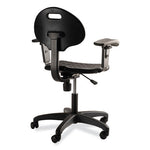 6700 Series Polyurethane Adjustable Height Task Chair with Arms, Supports 300 lb, 16" to 21" Seat Height, Black Seat/Base