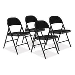50 Series All-Steel Folding Chair, Supports Up to 500 lb, 16.75" Seat Height, Black Seat, Black Back, Black Base, 4/Carton