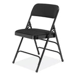 2300 Series Fabric Upholstered Triple Brace Premium Folding Chair, Supports Up to 500 lb, Midnight Black, 4/Carton