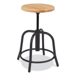 6800 Series Height Adjustable Wood Seat Swivel Stool, Supports Up to 300 lb, 19" to 25" Seat Height, Maple Seat/Black Base