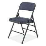 2300 Series Deluxe Fabric Upholstered Triple Brace Folding Chair, Supports Up to 500 lb, Imperial Blue, 4/Carton