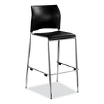 Cafetorium Bar Height Stool, Padded Seat/Back, Supports 500lb, 31" Seat Ht, Black Seat/Back,Chrome Base,Ships in 1-3 Bus Days