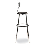 6400 Series Height Adjustable Heavy Duty Vinyl Padded Stool with Backrest, Supports 300 lb, 32" to 39" Seat Height, Black