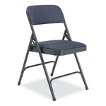 2200 Series Fabric Dual-Hinge Folding Chair, Supports 500 lb, Royal Blue Sea, Royal Blue Back, Charcoal-Blue Base, 4/Carton