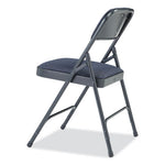 2200 Series Fabric Dual-Hinge Folding Chair, Supports 500 lb, Royal Blue Sea, Royal Blue Back, Charcoal-Blue Base, 4/Carton