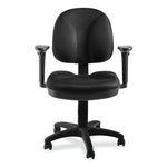 Comfort Task Chair with Arms, Supports Up to 300 lb, 19" to 23" Seat Height, Black Seat, Black Back, Black Base