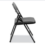 800 Series Plastic Folding Chair, Supports Up to 500 lb, 18" Seat Height, Charcoal Seat, Charcoal Back, Black Base, 4/Carton