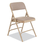 2300 Series Fabric Triple Brace Double Hinge Premium Folding Chair, Supports Up to 500 lb, Cafe Beige, 4/Carton