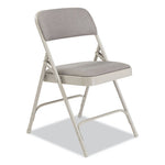 2200 Series Fabric Dual-Hinge Premium Folding Chair, Supports 500 lb, Greystone Seat, Greystone Back, Gray Base, 4/Carton