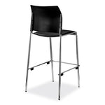 Cafetorium Bar Height Stool, Padded Seat/Back, Supports 500lb, 31" Seat Ht, Black Seat/Back,Chrome Base,Ships in 1-3 Bus Days