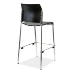 Cafetorium Bar Height Stool, Supports Up to 500lb, 31" Seat Height, Black Seat, Black Back, Chrome Base,Ships in 1-3 Bus Days