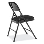 2200 Series Fabric Dual-Hinge Folding Chair, Supports 500 lb, Midnight Black Seat/Back, Black Base, 4/Carton