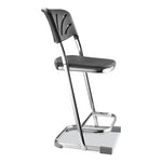 6600 Series Elephant Z-Stool With Backrest, Supports Up to 500 lb, 22" Seat Height, Black Seat, Black Back, Chrome Frame