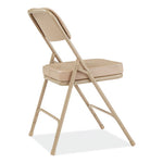 3200 Series 2" Vinyl Upholstered Double Hinge Folding Chair, Supports Up to 300lb, 18.5" Seat Height, Beige, 2/Carton