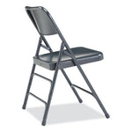 300 Series Deluxe All-Steel Triple Brace Folding Chair, Supports Up to 480 lb, 17.25" Seat Height, Blue, 4/Carton