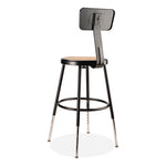 6200 Series 19" to 27" Height Adjustable Heavy-Duty Stool with Backrest, Supports Up to 500 lb, Masonite Seat/Black Base