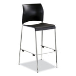 Cafetorium Bar Height Stool, Supports Up to 500lb, 31" Seat Height, Black Seat, Black Back, Chrome Base,Ships in 1-3 Bus Days