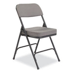 3200 Series Fabric Dual-Hinge Folding Chair, Supports Up to 300 lb, Charcoal Seat, Charocoal Back, Black Base, 2/Carton