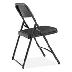 800 Series Plastic Folding Chair, Supports Up to 500 lb, 18" Seat Height, Black Seat, Black Back, Black Base, 4/Carton
