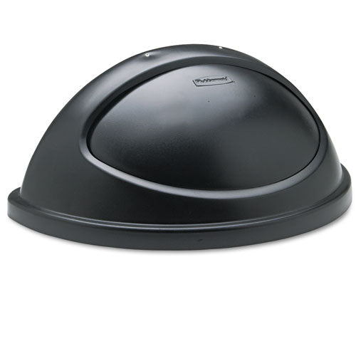 Untouchable Plastic Half-Round Lid, 21.38w x 12.38d x 9.13h, Black