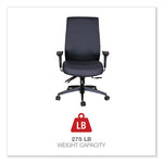 Alera Wrigley Series High Performance High-Back Multifunction Task Chair, Supports 275 lb, 18.7" to 22.24" Seat Height, Black