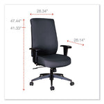 Alera Wrigley Series High Performance High-Back Synchro-Tilt Task Chair, Supports 275 lb, 17.24" to 20.55" Seat Height, Black