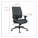 Alera Wrigley Series High Performance Mid-Back Synchro-Tilt Task Chair, Supports 275 lb, 17.91" to 21.88" Seat Height, Black