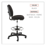 Alera Interval Series Swivel Task Stool, Supports Up to 275 lb, 23.93" to 34.53" Seat Height, Black Fabric