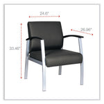 Alera metaLounge Series Mid-Back Guest Chair, 24.6" x 26.96" x 33.46", Black Seat, Black Back, Silver Base