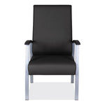 Alera metaLounge Series High-Back Guest Chair, 24.6" x 26.96" x 42.91", Black Seat, Black Back, Silver Base