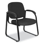 Alera Genaro Series Fabric Half-Back Sled Base Guest Chair, 25" x 24.80" x 33.66", Black Seat, Black Back, Black Base