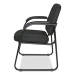 Alera Genaro Series Fabric Half-Back Sled Base Guest Chair, 25" x 24.80" x 33.66", Black Seat, Black Back, Black Base