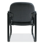 Alera Genaro Series Faux Leather Half-Back Sled Base Guest Chair, 25" x 24.80" x 33.66", Black Seat, Black Back, Black Base