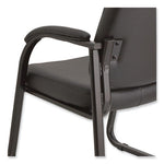 Alera Genaro Series Faux Leather Half-Back Sled Base Guest Chair, 25" x 24.80" x 33.66", Black Seat, Black Back, Black Base