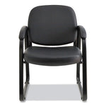 Alera Genaro Series Faux Leather Half-Back Sled Base Guest Chair, 25" x 24.80" x 33.66", Black Seat, Black Back, Black Base