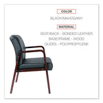 Alera Reception Lounge WL Series Guest Chair, 24.21" x 24.8" x 32.67", Black Seat, Black Back, Mahogany Base