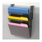 DocuPocket Three-Pocket File Partition Set, 3 Sections, Letter Size, 13" x 7" x 20", Smoke, 3/Set