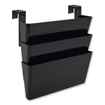 DocuPocket Stackable Three-Pocket Partition Wall File, 3 Sections, Letter Size, 13" x 4", Black