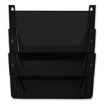 DocuPocket Stackable Three-Pocket Partition Wall File, 3 Sections, Letter Size, 13" x 4", Black