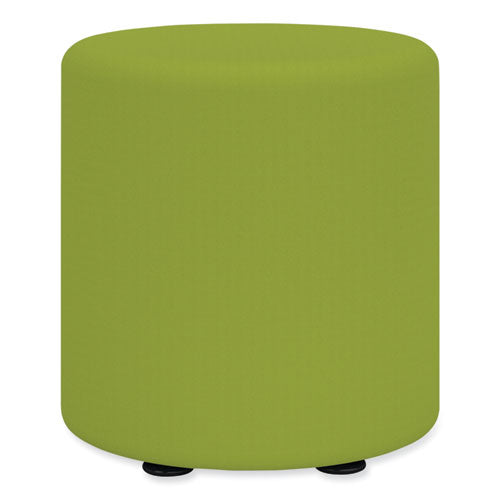 Learn Cylinder Vinyl Ottoman, 15" dia x 18"h, Green