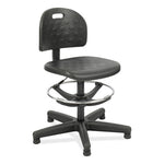 Soft Tough Economy Workbench Chair, Supports Up to 250 lb, 22" to 32" Seat Height, Black Seat, Black Back, Black Base