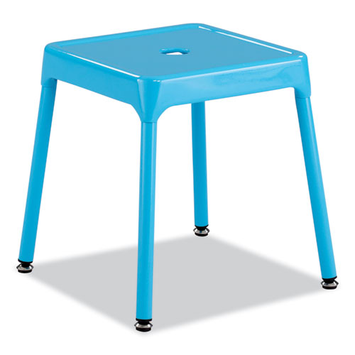 Steel Guest Stool, Backless, Supports Up to 275 lb, 15" to 15.5" Seat Height, Baby BlueSeat/Base, Ships in 1-3 Business Days