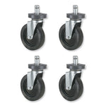 Caster Kit for Safco Task Master Industrial Shelving Units, Black, 4/Set (2 Locking), Ships in 1-3 Business Days