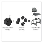 Task Master Carpet Casters, 2" Wheel, Black, 5/Set