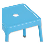 Steel Guest Stool, Backless, Supports Up to 275 lb, 15" to 15.5" Seat Height, Baby Blue Seat, Baby Blue Base